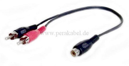 RCA-Buchse auf 2x RCA-Stecker (standard) 0,30m