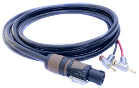 Lautsprecherkabel (Boxenkabel 2 x 2,5 qmm) Speakon/2 Bananenstecker gewinkelt