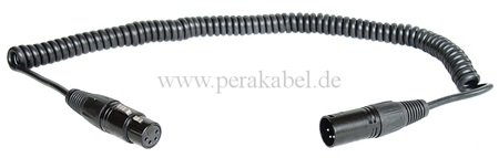 Spiralkabel - XLR 4 polig ( verg. Kontakte )