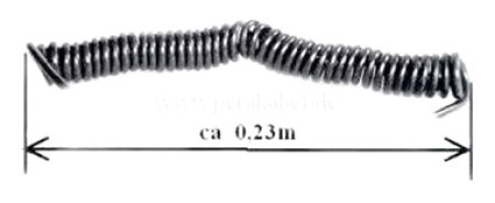 Spiralkabel - Mikrofonstecker 6 polig auf Mikrofonbuchse 6 polig (Masse an 1)