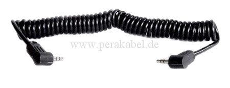 Patchkabel-Spiralkabel Miniklinkenstecker 3,5mm stereo gewinkelt