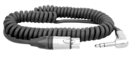Mikrofonkabel  - Spiralkabel MK1( Klinke gew. / XLR - Neutrik )   4m