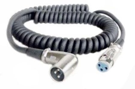 Mikrofonkabel  - Spiralkabel  ( XLR-St. gewinkelt )  4m