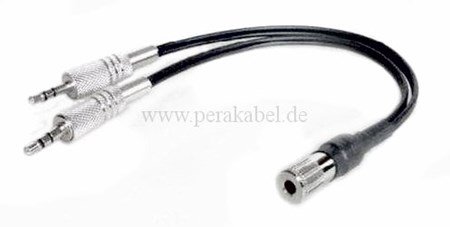 Y-/ Split-Kabel - Miniklinkenbuchse 3,5mm stereo auf 2 x Miniklinkenstecker 3,5mm stereo
