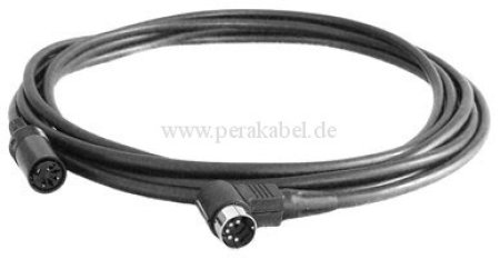 DIN-Kabel Verlängerung ( Innenleiter 4x 0,14qmm ) Stecker gew./Buchse 5polig