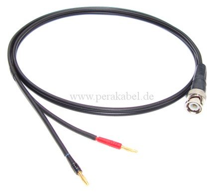 Messleitung-BNC-Stecker auf 2 x Miniatur-Bananenstecker 2mm (Feder)