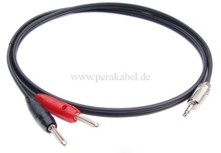 Messleitung-Miniklinkenstecker 3,5mm mono auf 2 x Bananenstecker 4mm