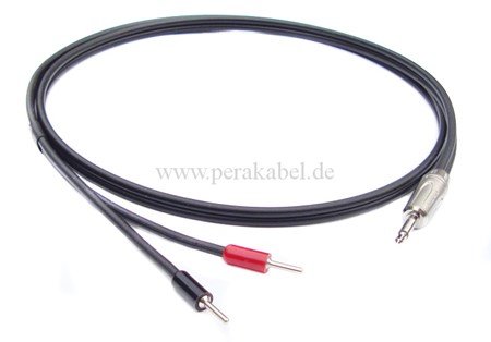 Messleitung-Miniklinkenstecker 3,5mm mono auf 2 x Miniatur-Bananenstecker 2mm