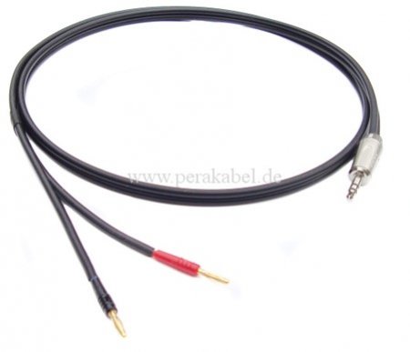 Messleitung-Miniklinkenstecker 3,5mm stereo auf 2 x Miniatur-Bananenstecker 2mm (Feder)