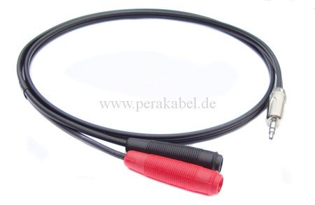 Messleitung-Miniklinkenstecker 3,5mm stereo auf 2 x Bananenbuchsen 4mm