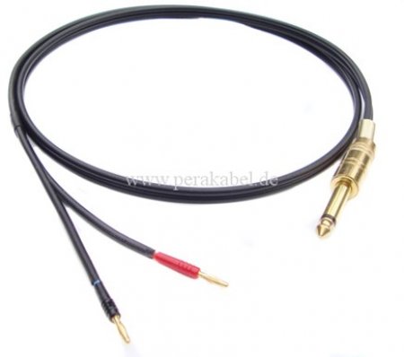 Messleitung-Klinkenstecker 6,3mm mono auf 2 x Miniatur-Bananenstecker 2mm (Feder)