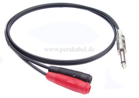 Messleitung-Klinkenstecker 6,3mm mono auf 2 x Bananenbuchsen 4mm