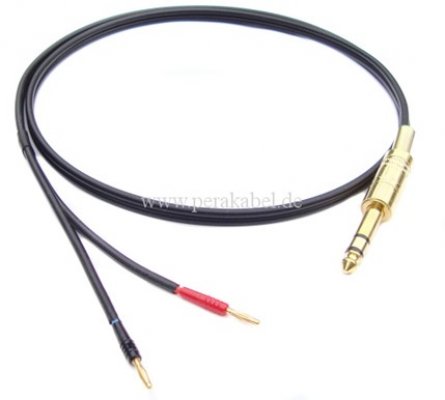 Messleitung-Klinkenstecker 6,3mm stereo auf 2 x Miniatur-Bananenstecker 2mm (Feder)