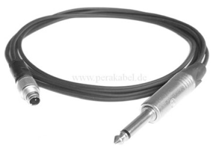 Subminiatur Stecker auf Klinkenstecker 6,3mm mono (Pin 1 bel.)- Kabel SC-Cicada SO-D14 2x0,14qmm