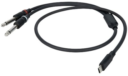 USB-C Stecker auf  2x Klinkenstecker 6,3mm mono