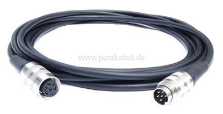 DIN-Stecker 6polig Schraubverschluss auf DIN-Buchse 6polig Schraubverschluss