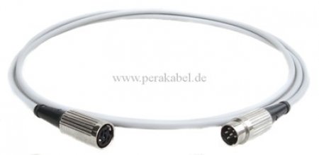 DIN-Stecker 6 polig auf DIN-Buchse 6 polig ( Kabel 6x 0,14 qmm gefl. Schirm )