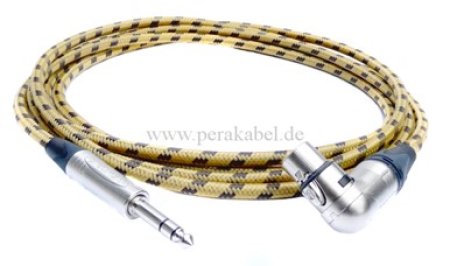 Klinkenstecker 6,3mm stereo Neutrik NP3X auf XLR-Buchse Neutrik NC3FRX (Kabel Vintage Tweed)