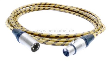 XLR-Stecker Neutrik NC3MXX auf XLR-Buchse Neutrik NC3FXX (Kabel Vintage Tweed)