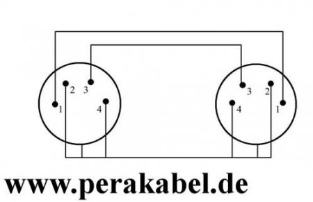 XLR-Stecker 4polig auf XLR-Buchse 4polig (1auf1-3auf3)