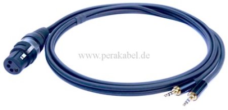 XLR-Buchse 4 polig auf 2x Klinkenstecker 2,5mm stereo-Hicon (8x4/2x 0,22qmm)