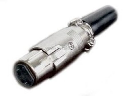 XLR-Buchse 4polig auf XLR-Stecker gewinkelt 4polig