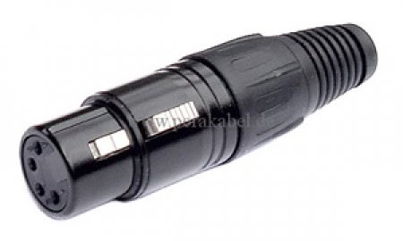 XLR-Stecker 4polig auf XLR-Buchse 4polig Geh. schwarz ( LiYY )
