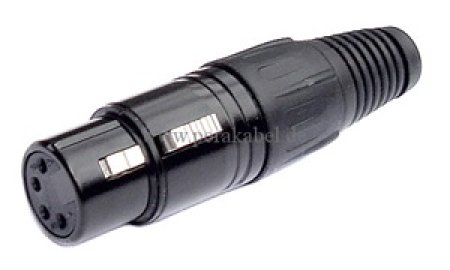 XLR-Stecker 4polig auf XLR-Buchse 4polig  Geh. Schwarz ( LiYY 4x0,50qmm )