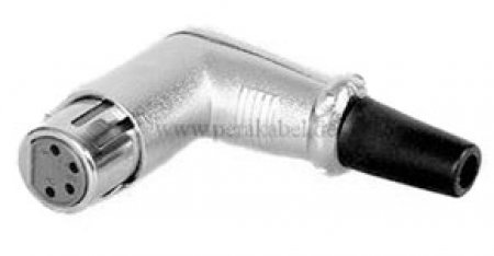XLR-Stecker 4polig auf XLR-Buchse gewinkelt 4polig