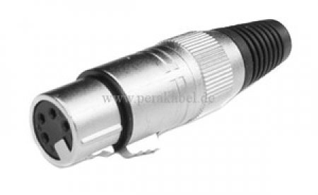 XLR-Stecker 4polig  auf XLR-Buchse 4polig  ( Schirm an Gehäuse )