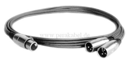 XLR-Buchse 5 polig Martin auf 2 XLR-Stecker 3 polig Martin ( 2x 0,22qmm unsymmetrisch )