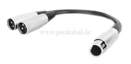 XLR-Buchse 5 polig auf 2 XLR-Stecker 3 polig ( 2x 0,22qmm unsymmetrisch ) 0,2m