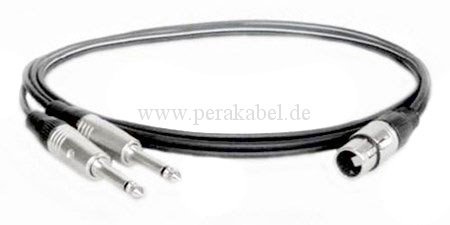 XLR-Buchse NC3FX auf 2 x Klinkenstecker 6,3mm mono NP2C (8x4/2x 0,22qmm)