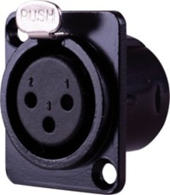 XLR Flanschbuchse 3 polig Einbau Typ-D