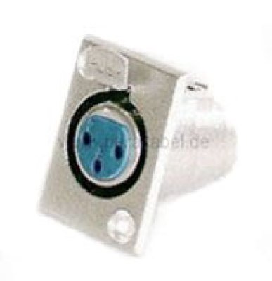 XLR Flanschbuchse Einbau  ( metall ) 3 polig