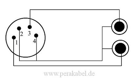 XLR-Stecker 4 polig auf 2x Klinkenstecker 6,3mm