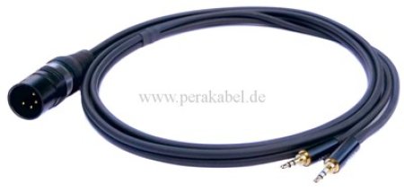 XLR-Stecker 4 polig auf 2x Klinkenstecker 2,5mm stereo-Hicon (8x4/2x 0,22qmm)