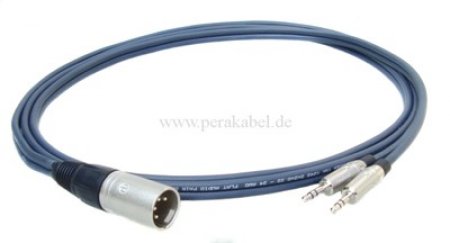 XLR-Stecker 4 polig auf 2x Miniklinkenstecker stereo