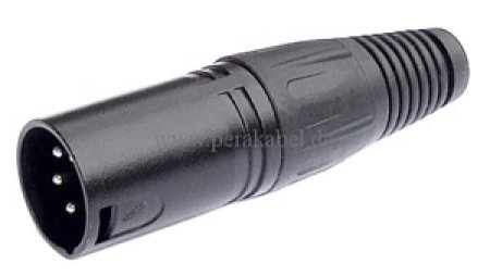 XLR-Stecker 4polig auf XLR-Buchse 4polig  Geh. Schwarz ( LiYY 4x0,50qmm )