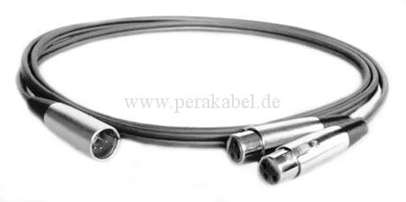 XLR-Stecker 5 polig auf 2 XLR-Buchsen 3 polig ( 2x 0,22qmm unsymmetrisch )