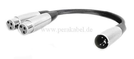 XLR-Stecker 5 polig auf 2 XLR-Buchsen 3 polig ( 2x 0,22qmm unsymmetrisch ) 0,2m