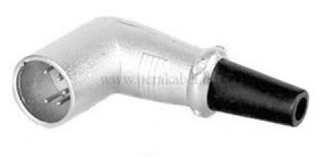 XLR-Buchse 5polig  auf XLR-Stecker gewinkelt 5polig  ( Schirm an Gehäuse )