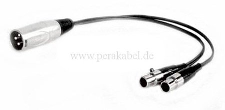 XLR-Stecker 3pol auf 2 Mini XLR-Buchsen 3pol