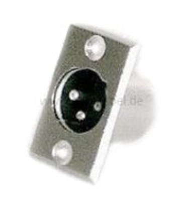 XLR Flanschstecker Einbau ( metall ) 3 polig