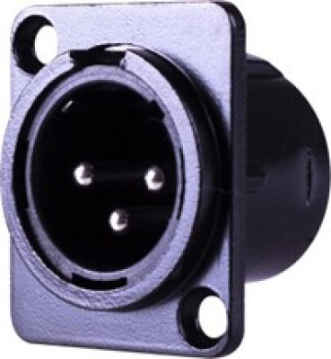 XLR Flanschstecker 3 polig Einbau Typ-D