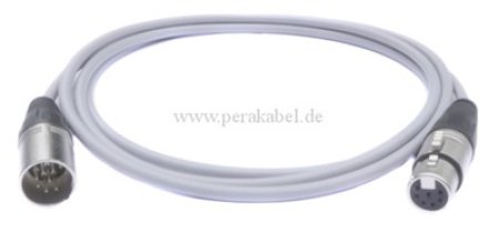 XLR-Stecker auf XLR-Buchse 7polig Schraubkappe Plastik (Kabel 7x0,25qmm)