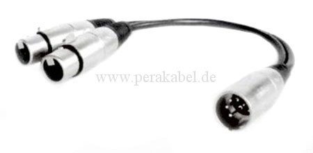 XLR-Stecker 5 polig Martin auf 2 XLR-Buchsen 3 polig Martin ( 2x 0,22qmm unsymmetrisch ) 0,2m