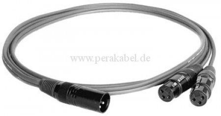 Y-Kabel (symmetrisch) XLR-Stecker auf 2 x XLR-Buchsen (schwarz)