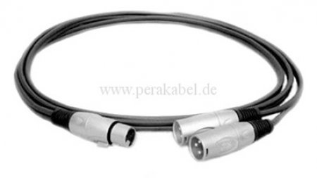 Y-Kabel (symmetrisch) XLR-Buchse auf 2 x XLR-Stecker (S)