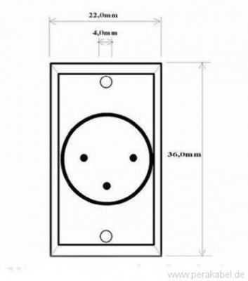 XLR Flanschstecker Einbau ( vergoldet )